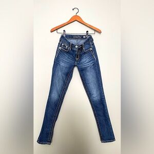 Miss Me Jeans Mid-Rise Skinny Size 25, Inseam 30